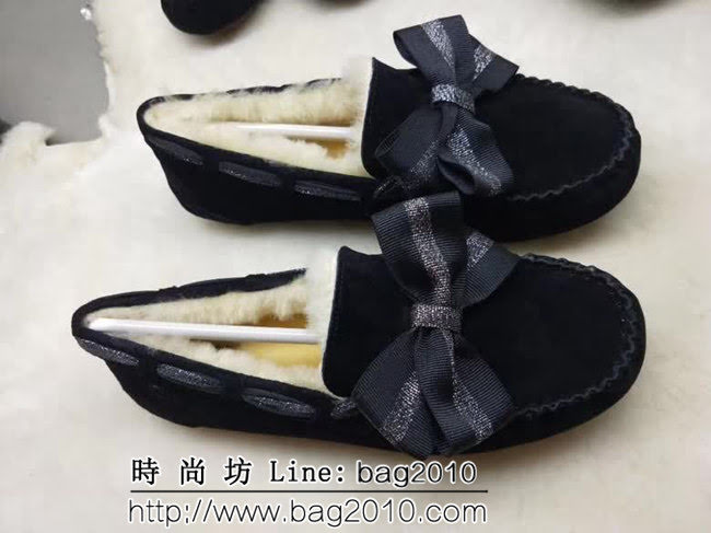 UGG 9023 新款毛毛 刺繡版 蝴蝶結 豆豆鞋 QZS2456